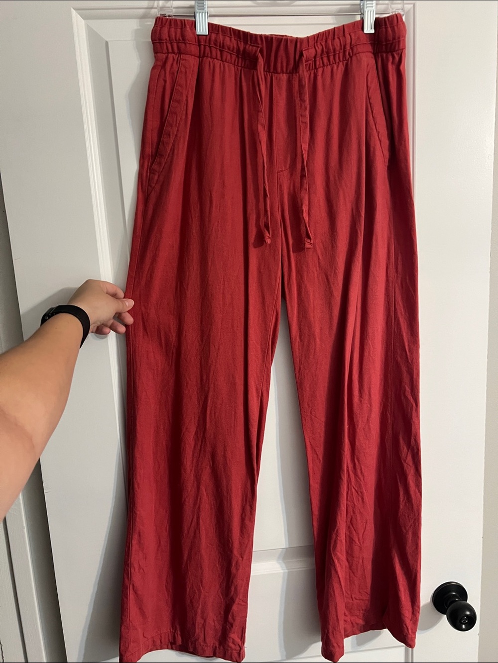 Old Navy Ribbed Drawstring Pants - Coral Red